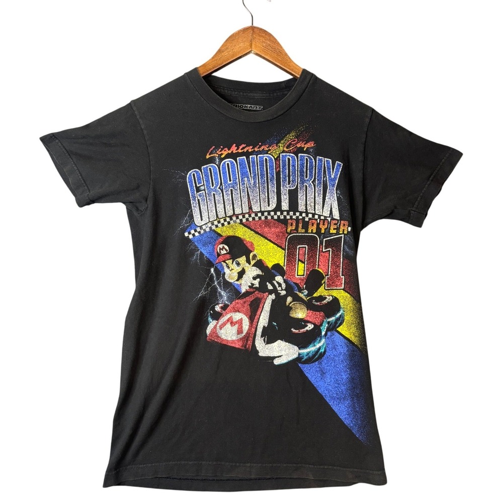 Mario Kart Lightning Cup Grand Prix Player 01 Graphic T-Shirt Black Small S